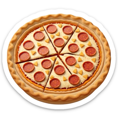 a pie chart sitting on top of a pizza  which has no other toppings sticker