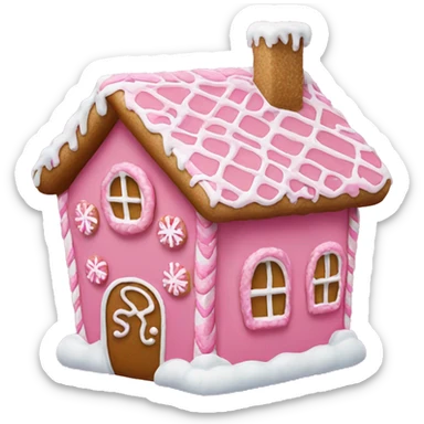 Pink gingerbread house sticker