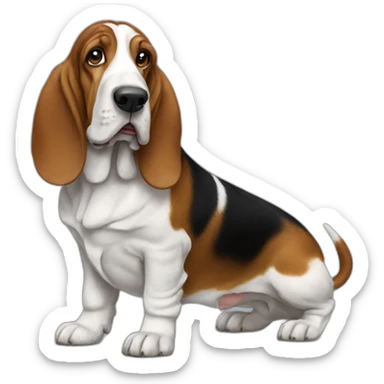 Dog-basset-hound-full-height sticker