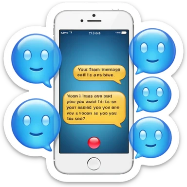 an recent iphone where we can see bubble speech on the screen sticker