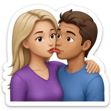 a man and a woman kissing sticker