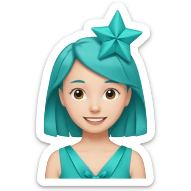 star sparkle sprite guardian of sparkle theater star-shaped head and a turquoise dress and ribbon sticker