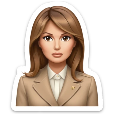 Melania Trump former First Lady with elegant style and light brown hair sticker