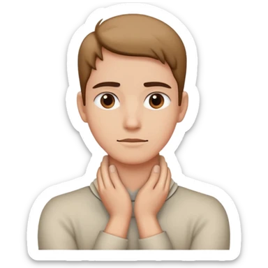 Person with their hands crossed on their neck sticker