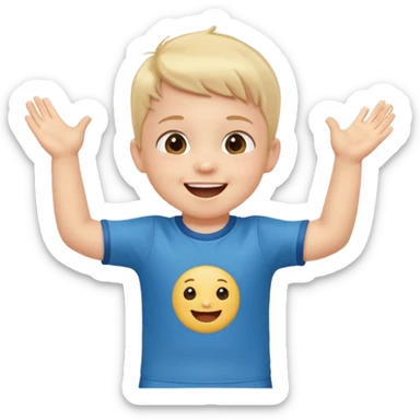A toddler with a tiny jersey shirt, clapping with adorable enthusiasm jumping sticker
