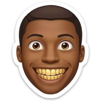 Black young guy with a grillz in jer tooth sticker