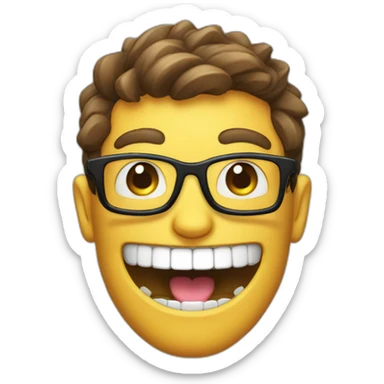 gamer nerd with glasses and two huge buck teeth sticker
