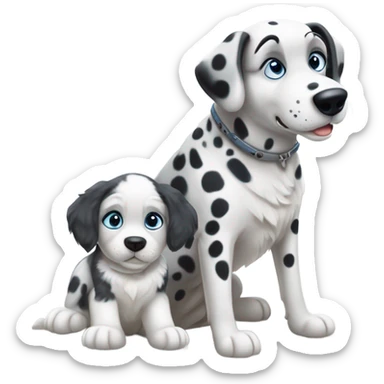 dalmatian and white and grey siberian husky in love sticker