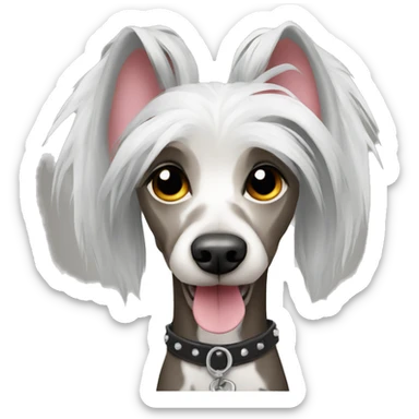 Punk Chinese crested dog sticker