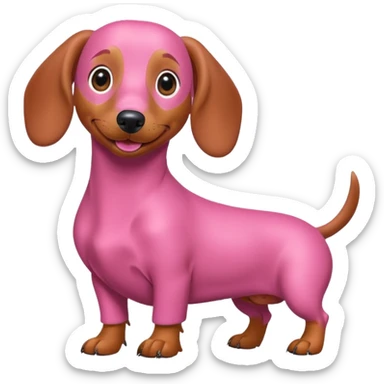 Perro salchicha color rosa sticker
