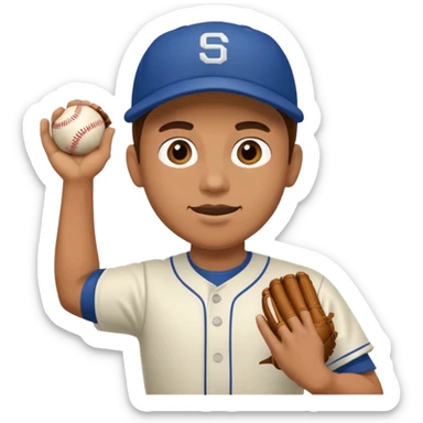 hacer el lanzamiento  de pelota jugador basebal sticker