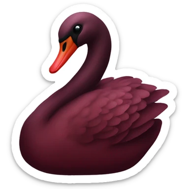 Dark red velvet swan sticker