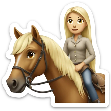 blondie girl on horse sticker