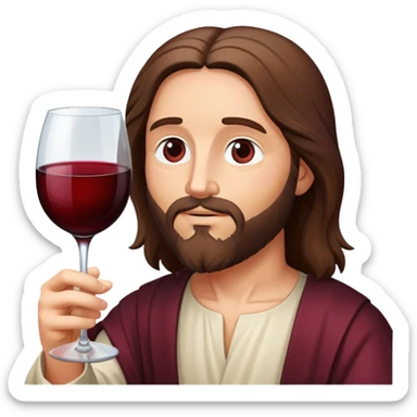 Jesus drinking the biggest glass of wine in the world sticker