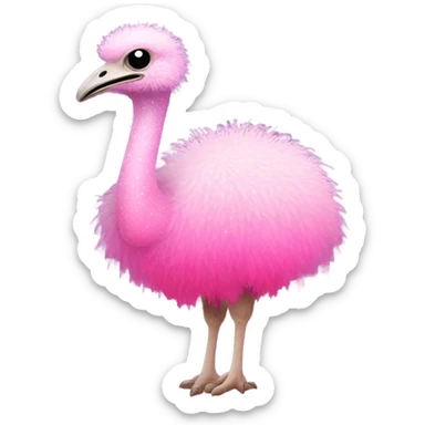 Pink ombre full body ostrich with glitter sticker