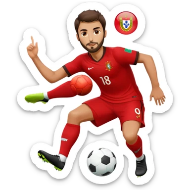 Rafa Silva, Portuguese footballer in red jersey sticker
