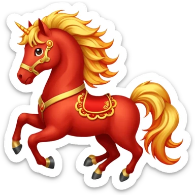 red fire horse emojis for chinese new year sticker