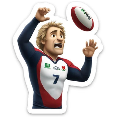 a lineout in a rugby sticker