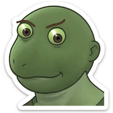 Man with brown hair and a grey patch on side of head sticker