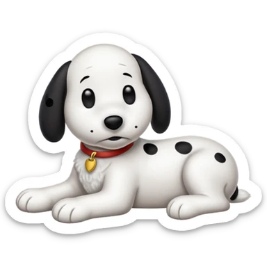 Snoopy acostado en el suelo  sticker