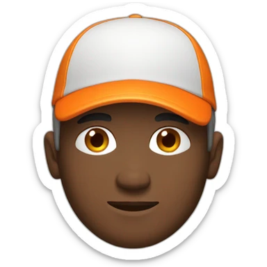 men with orange cap sticker