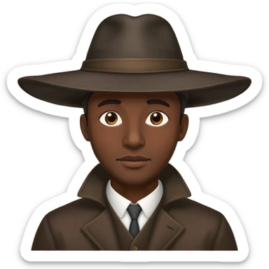 A black man with a huge hat  sticker