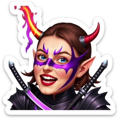 Demon-Horned Warrior sticker