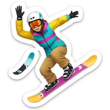 Jumping snowboarder  sticker