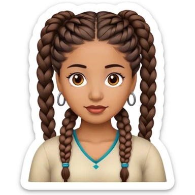 Latino woman with braids sticker