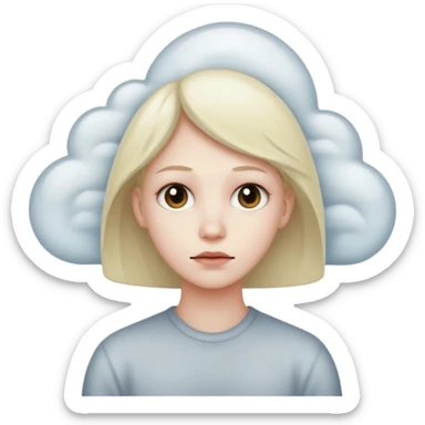 person lost in foggy mind. sticker