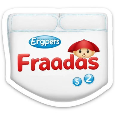 a simple drugstore sign for diapers, with the word "fraldas"simple red and white supermarket sign, with the word "fraldas" sticker