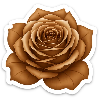 Make the frozen rose brown in the style of emoji, keeping the emoji style look, with no background. sticker