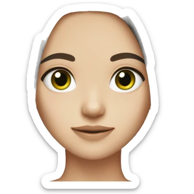 A girl with dark hair green eyes and fair skin sticker