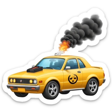 Car doing a burnout sticker