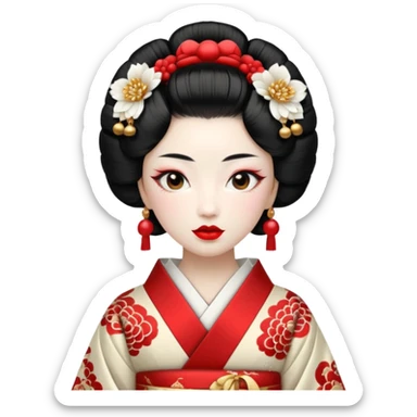 white geisha sticker