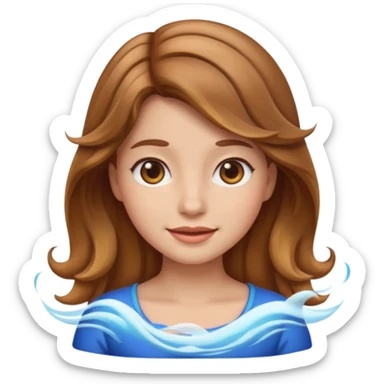 emoji girl wave light brown hair sticker