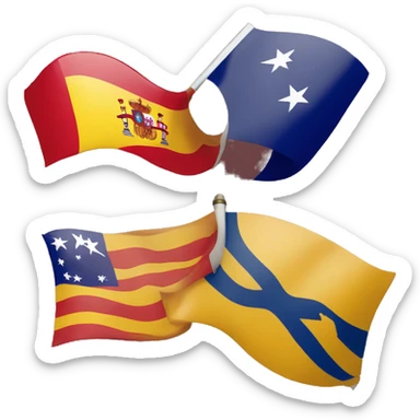 spain flag and australia flag sticker
