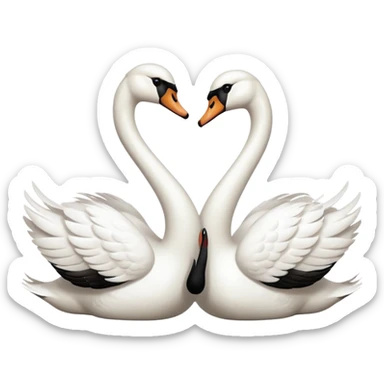 Couple swan emoji sticker