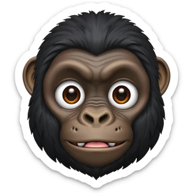 A black gorilla face sticker