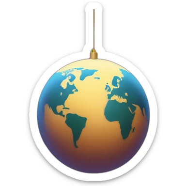 planet earth in the form of a New Year's toy sticker