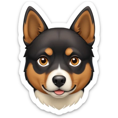 Rottweiler husky mix dog with brown eyes and pointy ears sticker
