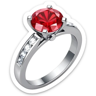 glitter rubi diamond married ring prata sticker