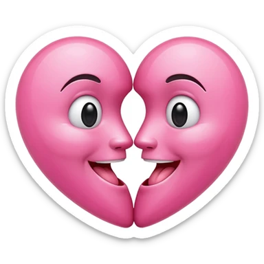 Hearts kissy face sticker