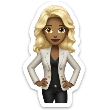 blonde girl with chanel blazer sticker