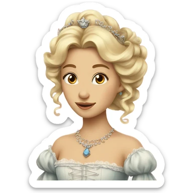 Rococo blonde princess, brown eyes sticker