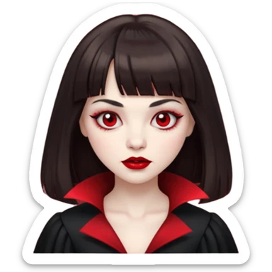 vampire feminine and with bangs  dark brown hair   sticker