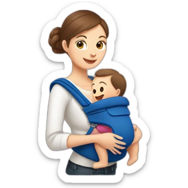 European Babywearing mom with baby ergo carrier sticker