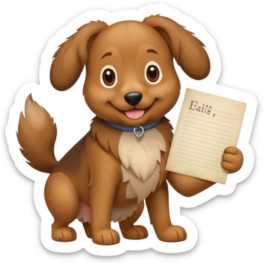 funny dog with full body with note sticker