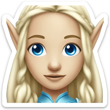 Gorgeous blond elf princess with blue eyes  sticker