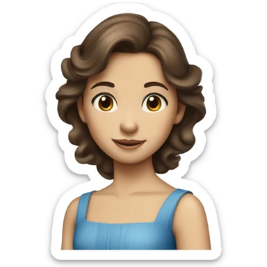 Girl with brown hair and blue dress from princess and the pauper sticker